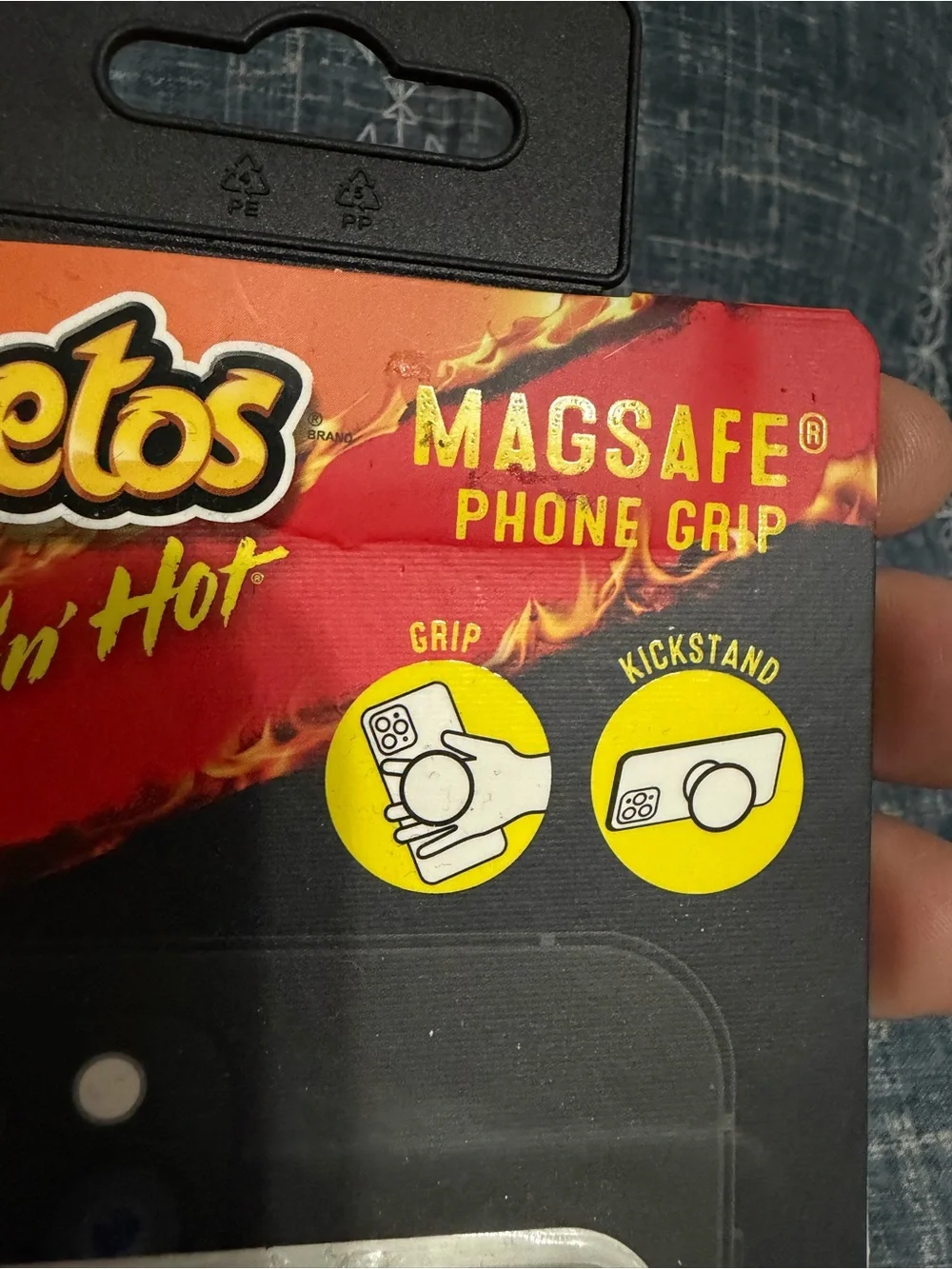 Cheetos Flamin' Hot MagSafe Phone Grip - Black/Red
